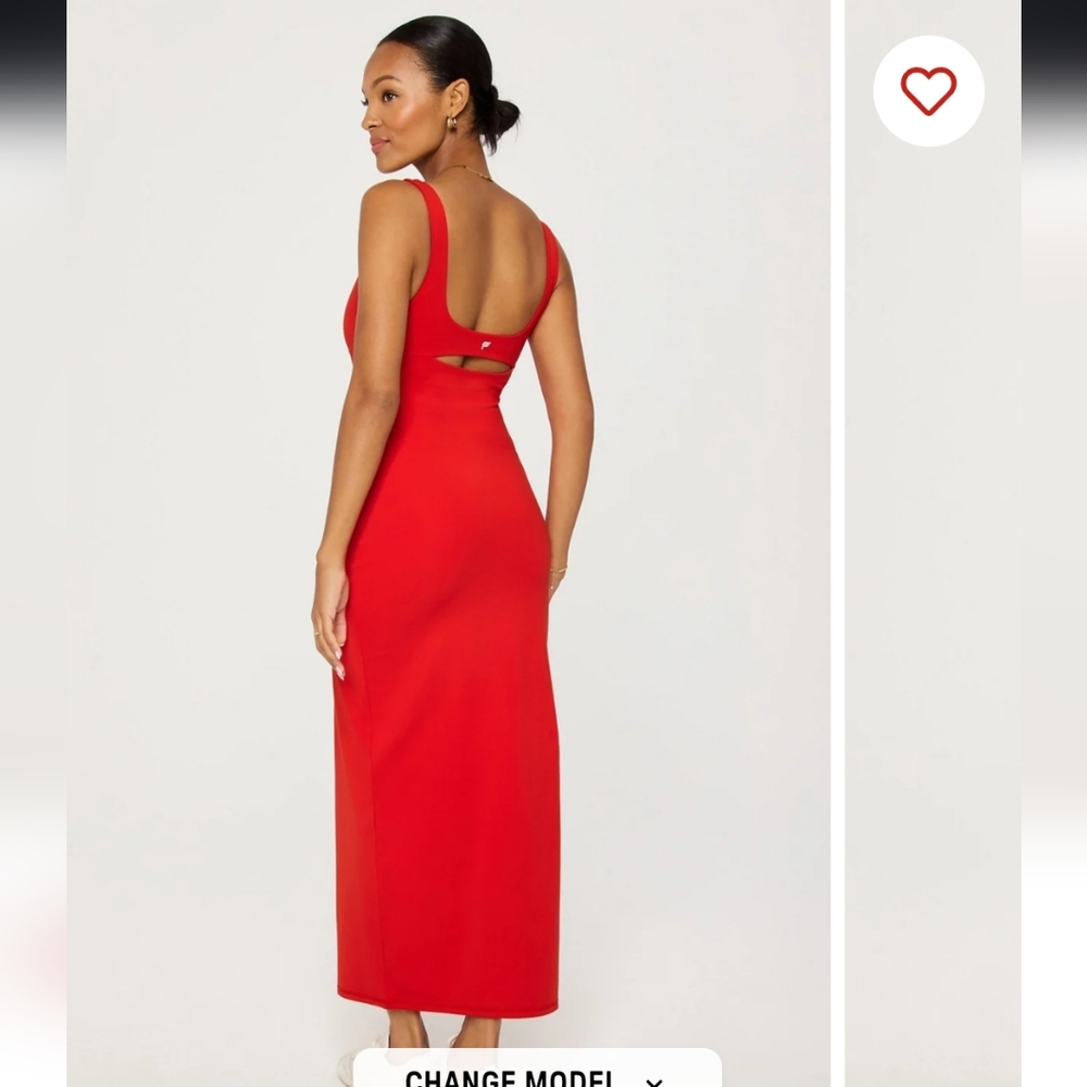 Fabletics PureLuxe Maxi Dress - Heated Red Size Large L BNWT New - Picture 2 of 4